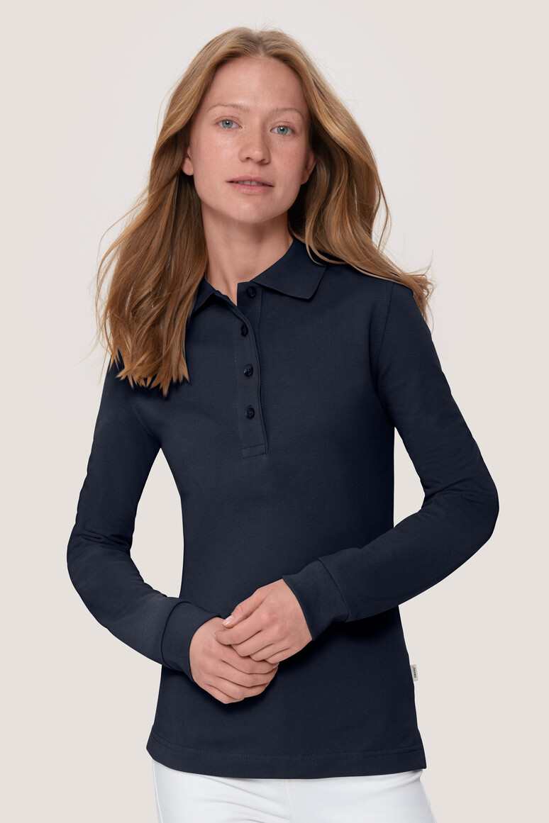 215 HAKRO Damen Longsleeve-Poloshirt Mikralinar®