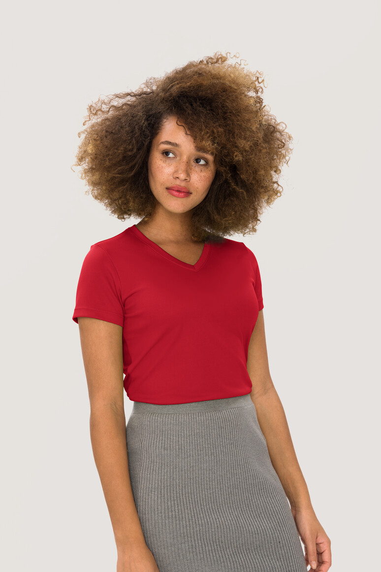 187 HAKRO Damen V-Shirt COOLMAX®