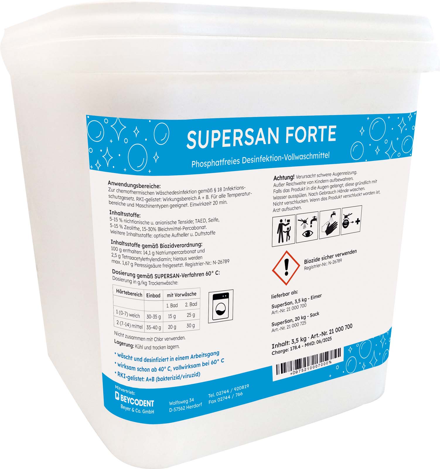 SuperSan forte Phosphatfreies Desinfektions-Vollwaschmittel 3,5 kg