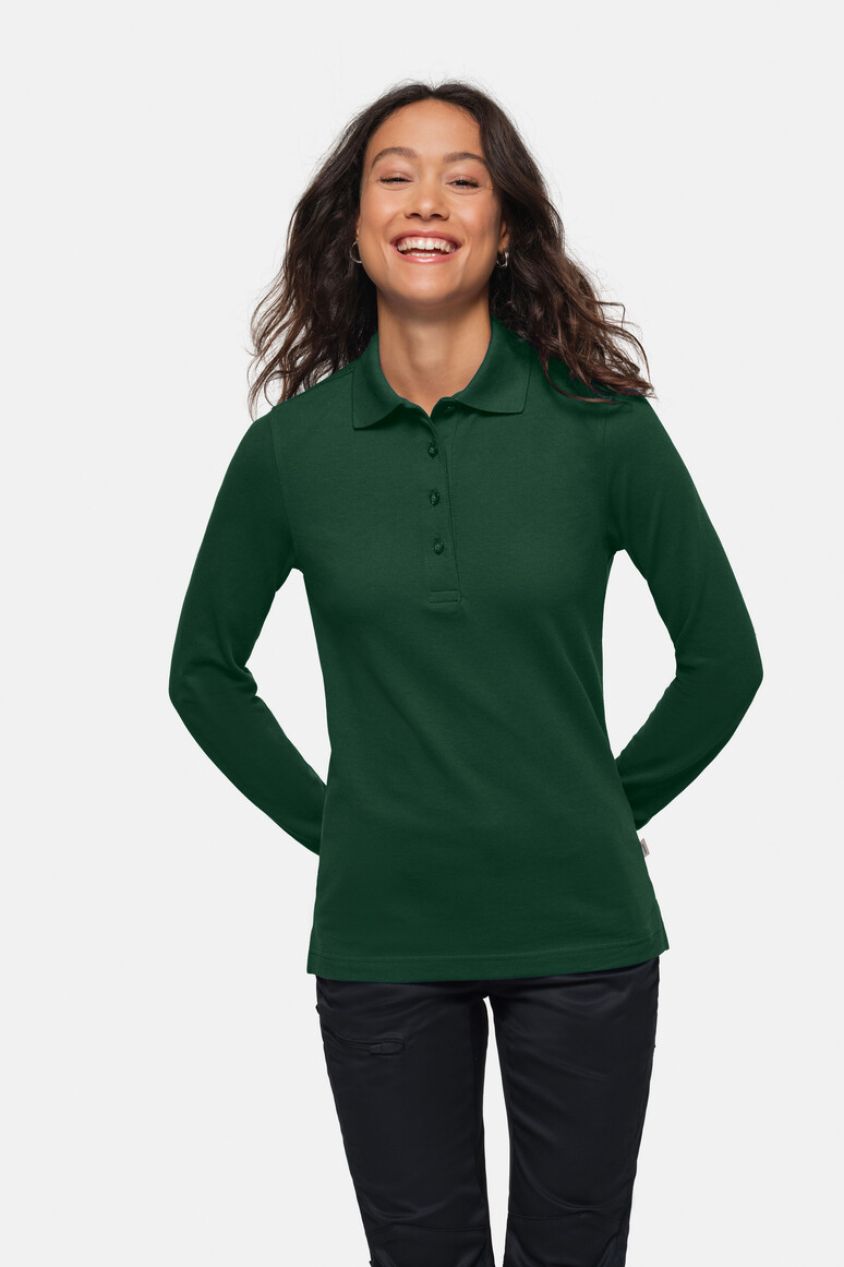 215 HAKRO Damen Longsleeve-Poloshirt Mikralinar®