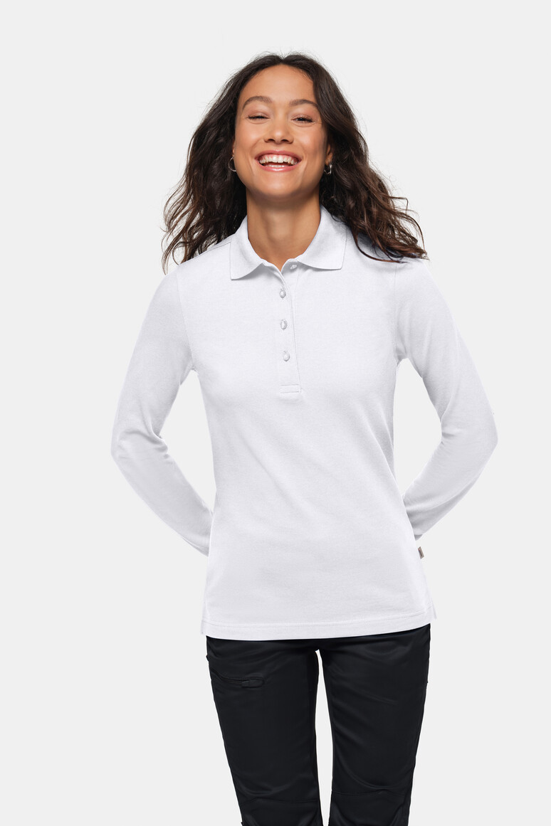 215 HAKRO Damen Longsleeve-Poloshirt Mikralinar®