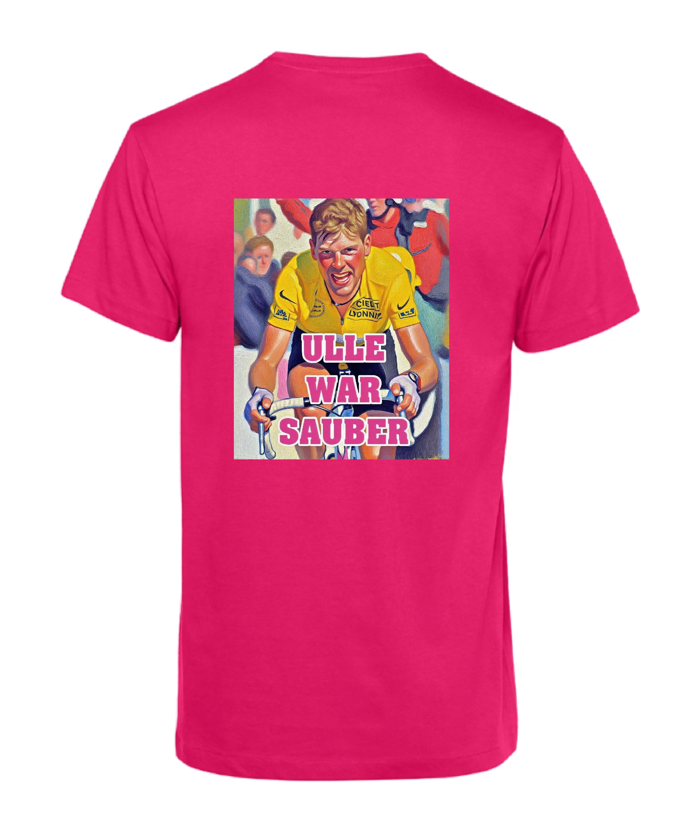 T-Shirt "Ulle war sauber" magenta Fanshirt Geschenkidee für Radsport Fans