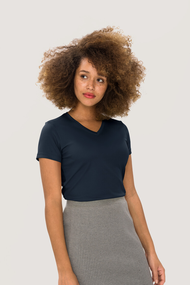 187 HAKRO Damen V-Shirt COOLMAX®