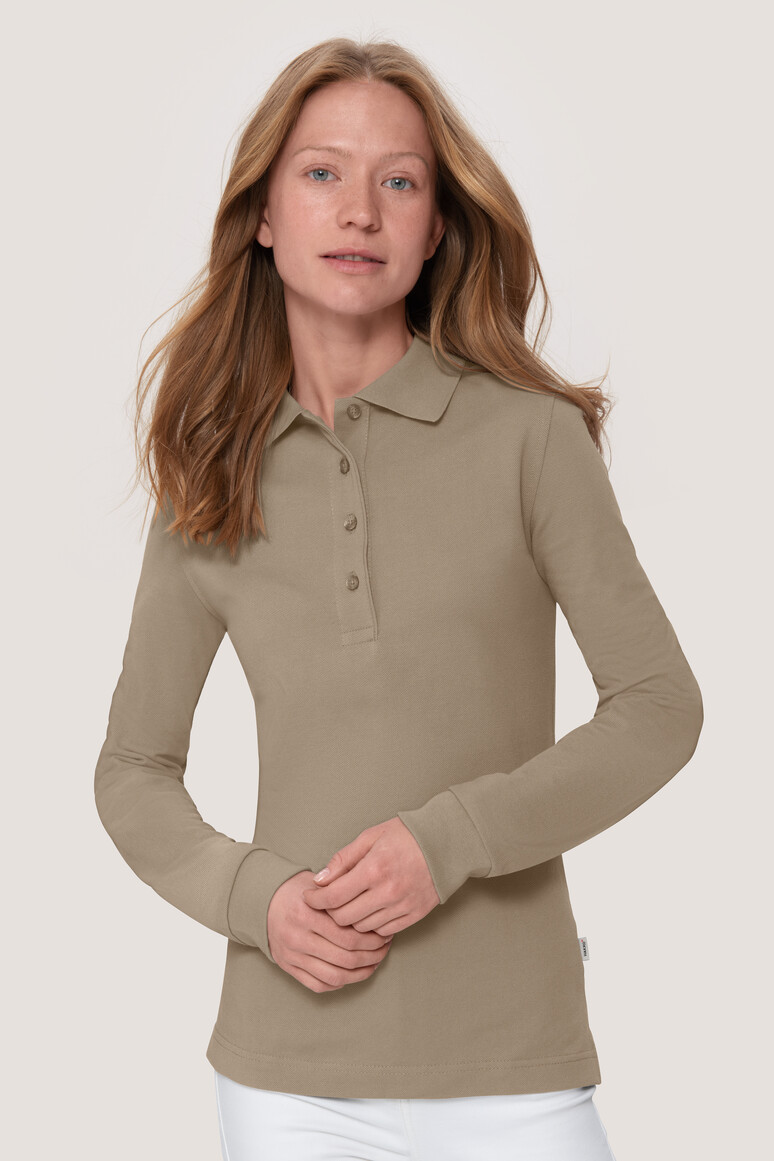 215 HAKRO Damen Longsleeve-Poloshirt Mikralinar®