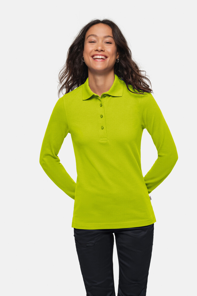 215 HAKRO Damen Longsleeve-Poloshirt Mikralinar®