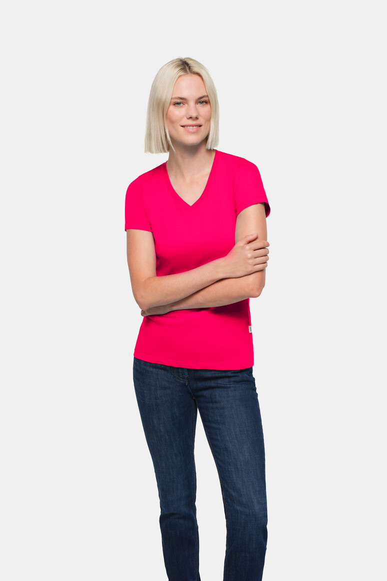 126 HAKRO Damen V-Shirt Classic