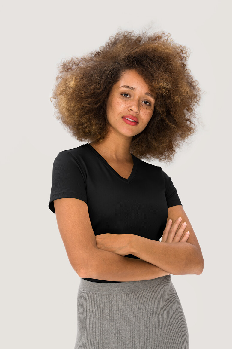 187 HAKRO Damen V-Shirt COOLMAX®