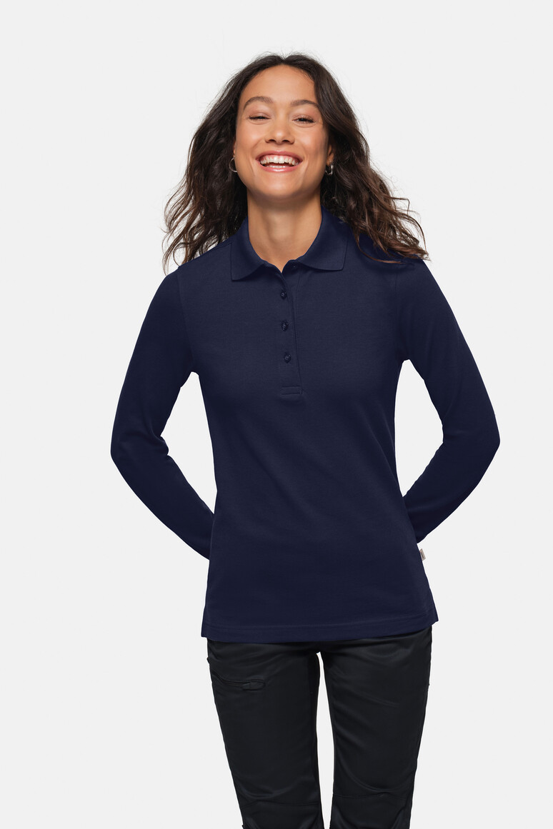 215 HAKRO Damen Longsleeve-Poloshirt Mikralinar®