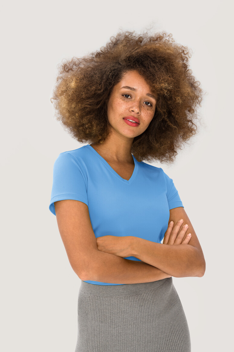 187 HAKRO Damen V-Shirt COOLMAX®