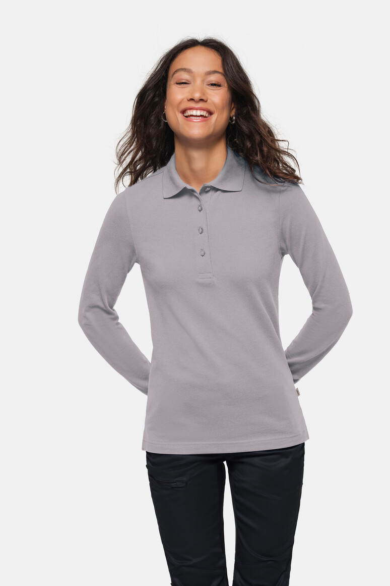 215 HAKRO Damen Longsleeve-Poloshirt Mikralinar®