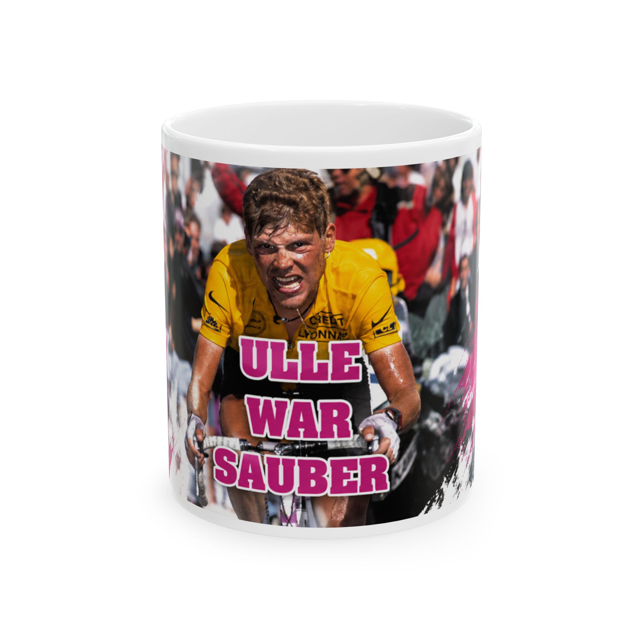 Keramiktasse 330 ml "Ulle war sauber" – Geschenkidee für Radsport Fans