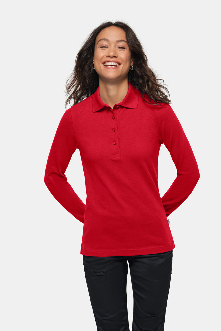 215 HAKRO Damen Longsleeve-Poloshirt Mikralinar®