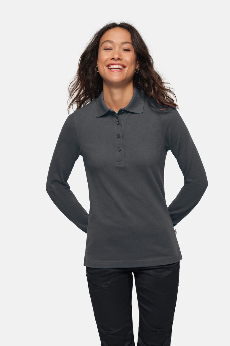 215 HAKRO Damen Longsleeve-Poloshirt Mikralinar®
