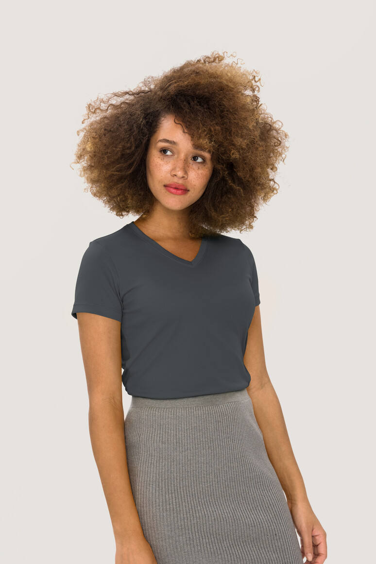 187 HAKRO Damen V-Shirt COOLMAX®