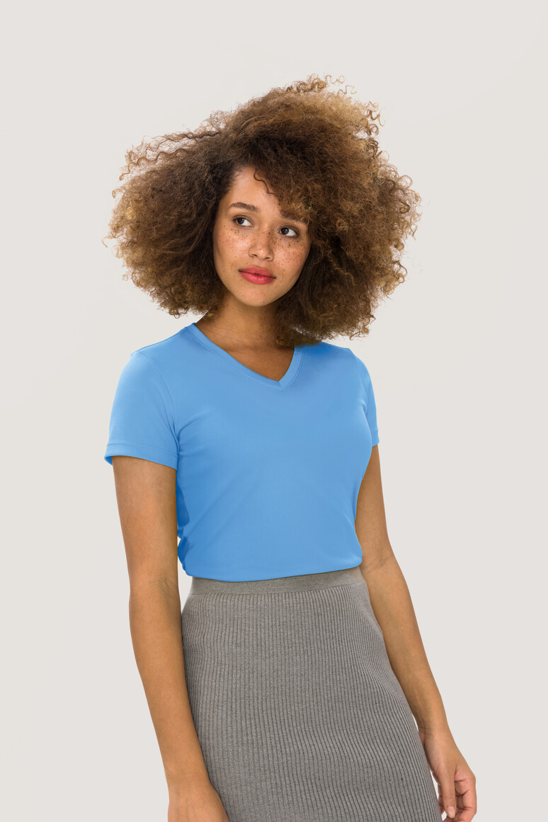 187 HAKRO Damen V-Shirt COOLMAX®